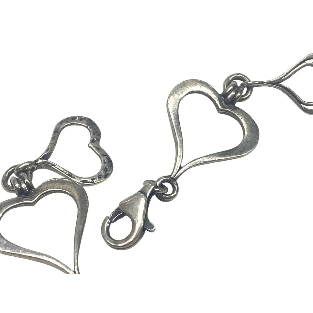 Heart Outline Vintage Sterling Silver Bracelet*9.9g*925*Starter Charm‎ Bracelet